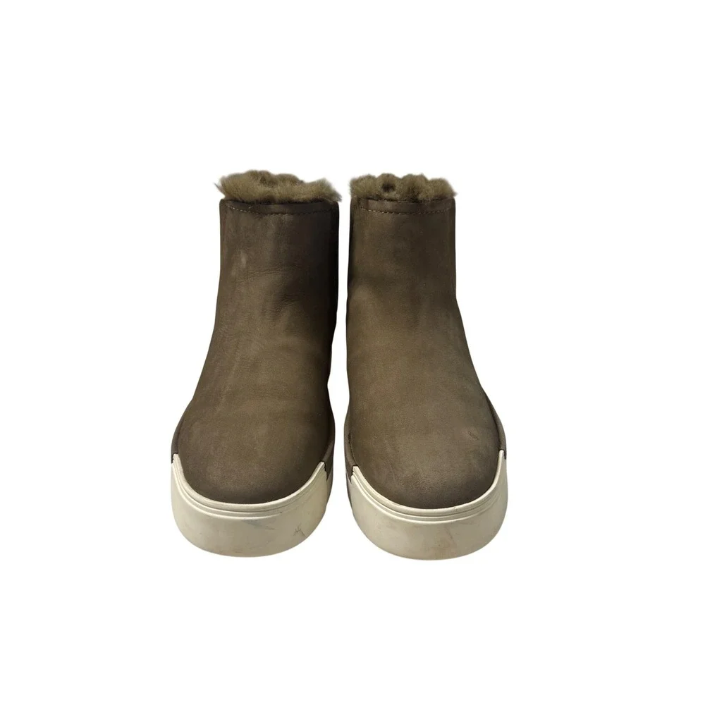 J Slides Val Waterproof Nubuck Boots Womens 7 Brown Excellent Faux Fur Lined